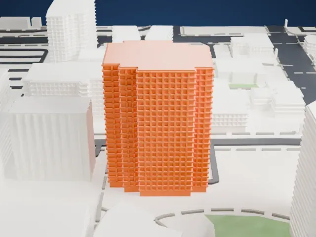 Two Arizona Center model, West view