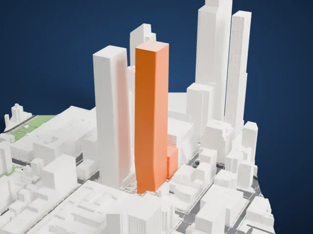Two Manhattan West model, East view