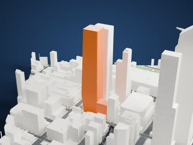 Two Manhattan West model, North view