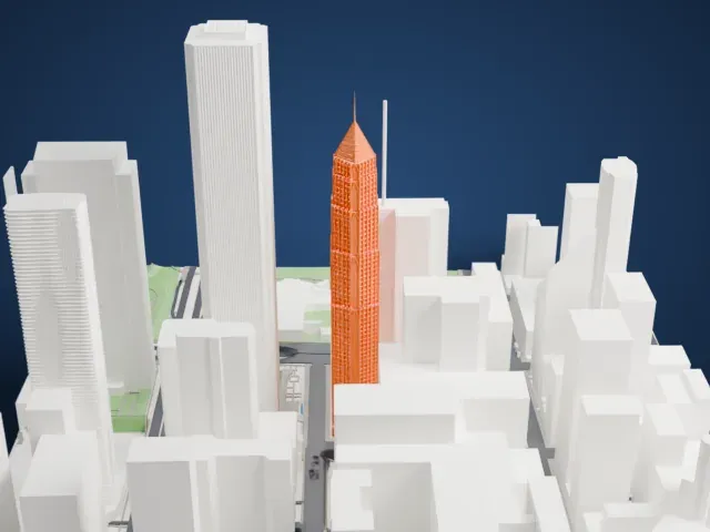 Two Prudential Plaza model, North view