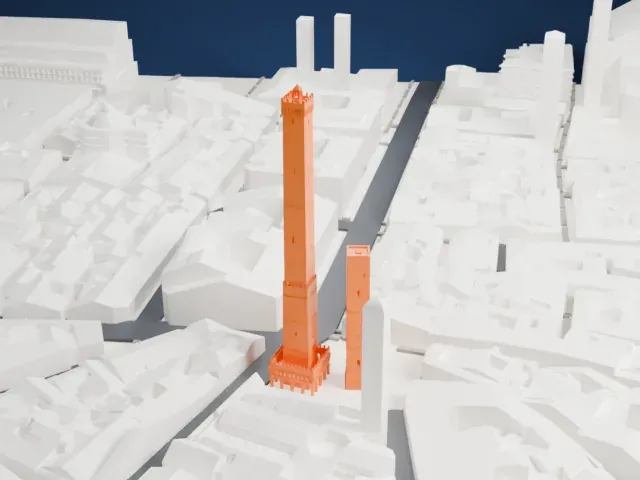 Two Towers model, East view