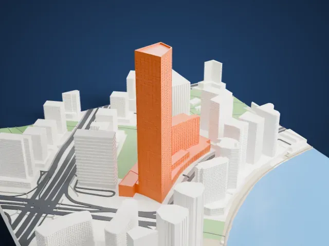 Ubora Towers model, North view