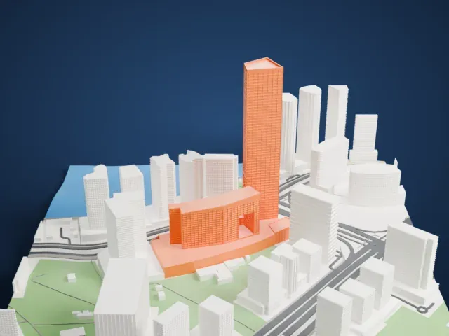 Ubora Towers model, South view