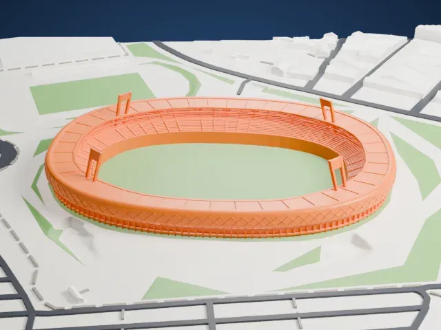 UD Almería Stadium model, East view