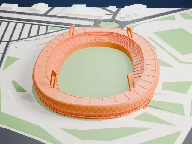 UD Almería Stadium model, North view