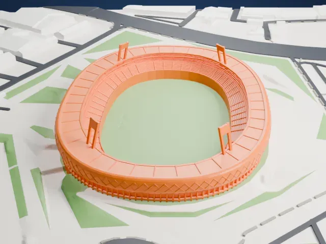 UD Almería Stadium model, South view
