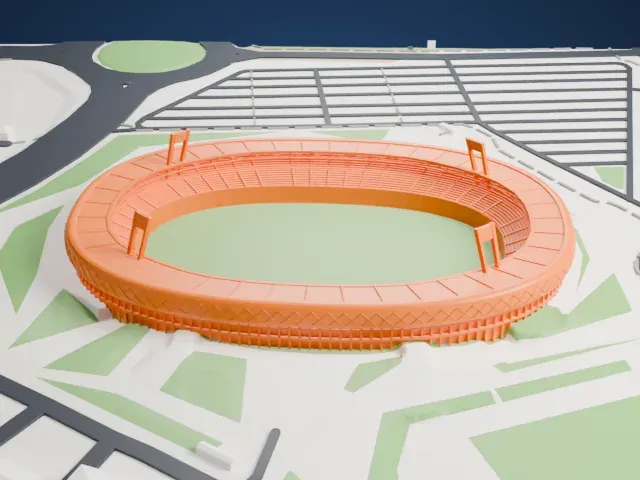 UD Almería Stadium model, West view