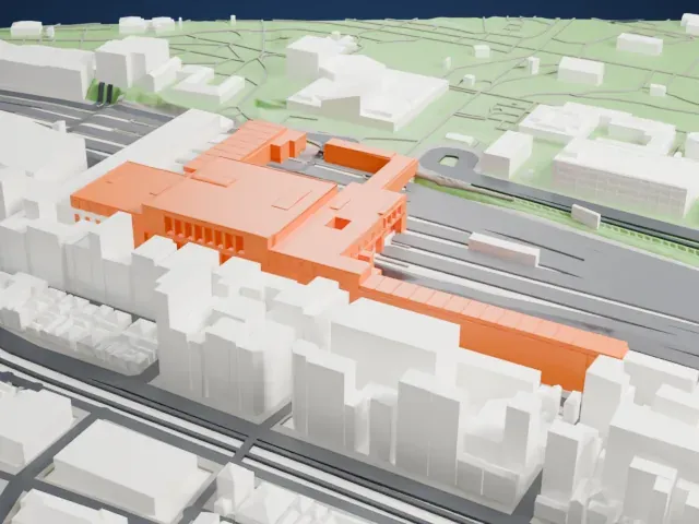 Ueno Station model, East view