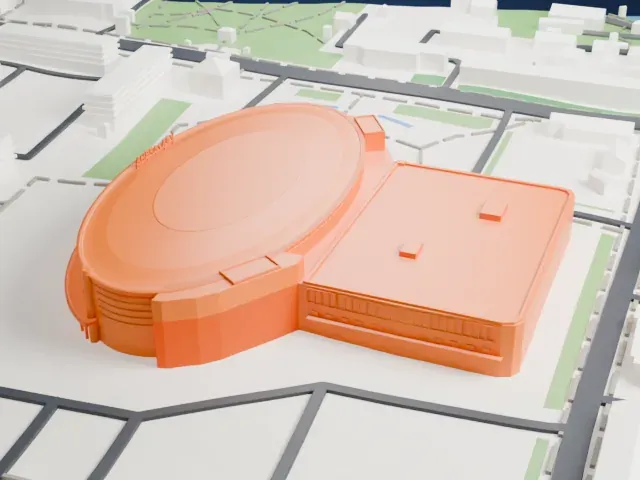 Ufa Arena model, East view