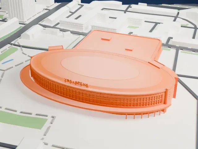 Ufa Arena model, South view