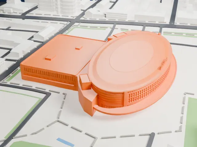 Ufa Arena model, West view
