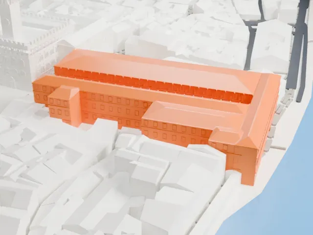 Uffizi Gallery model, West view