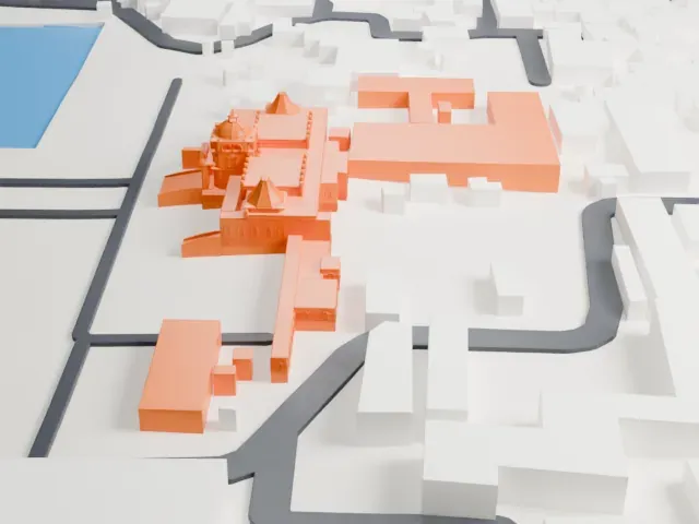 Ujjayanta Palace model, East view