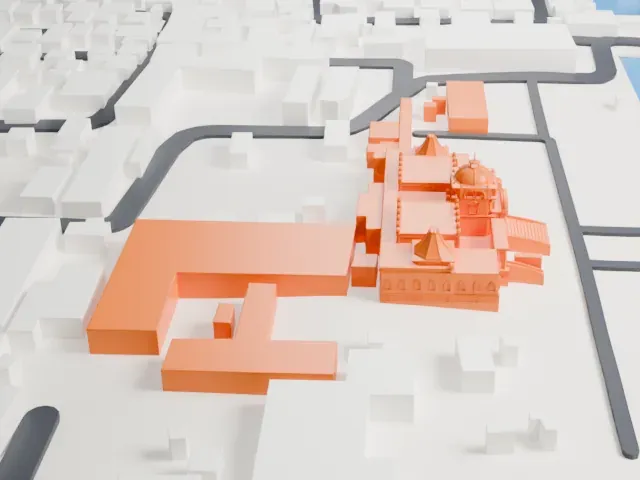 Ujjayanta Palace model, West view