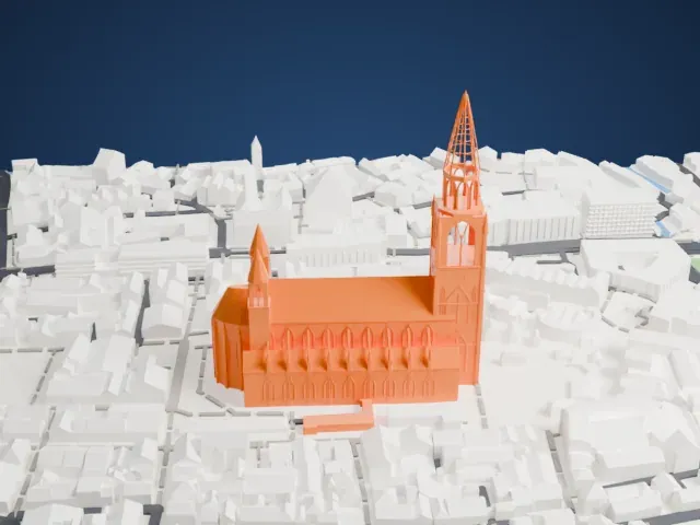 Ulm Minster model, North view