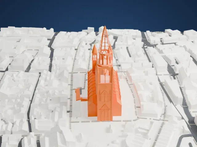 Ulm Minster model, West view