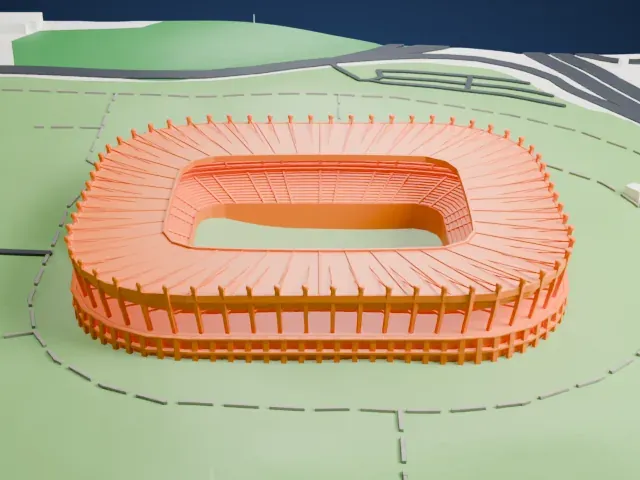 Ulsan Munsu Football Stadium model, East view