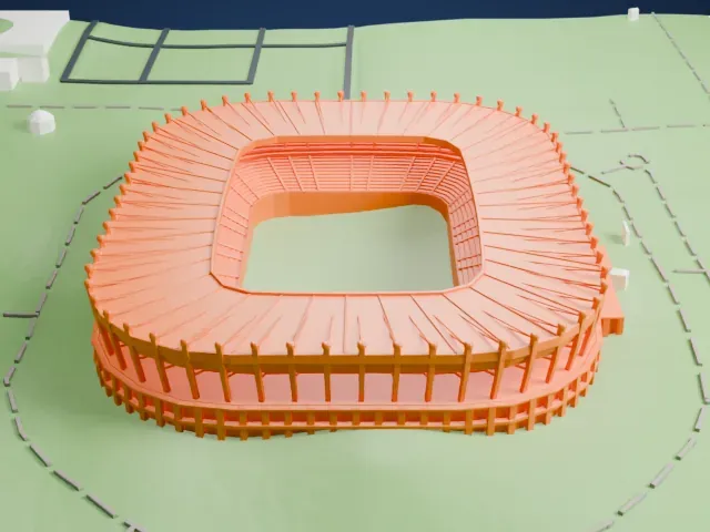 Ulsan Munsu Football Stadium model, North view