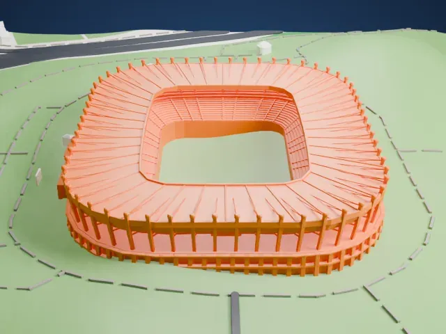 Ulsan Munsu Football Stadium model, South view