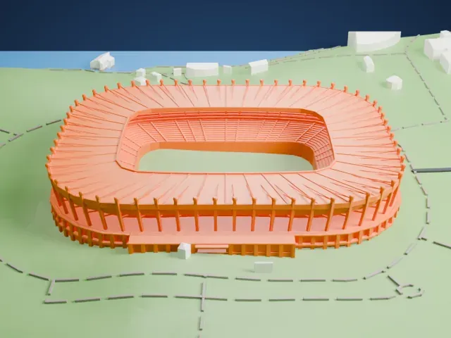 Ulsan Munsu Football Stadium model, West view
