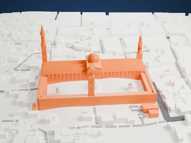 Umayyad Mosque model, North view