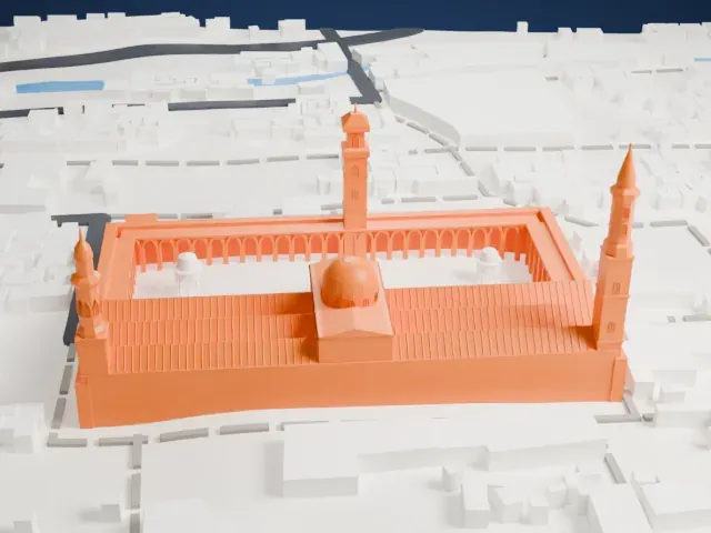 Umayyad Mosque model, South view