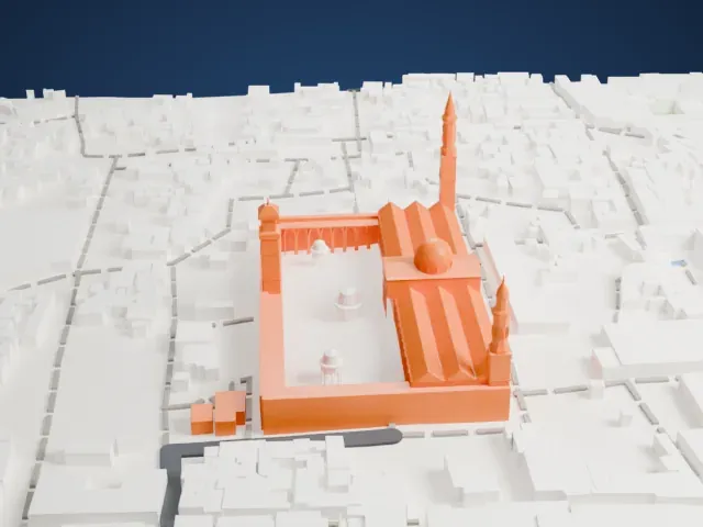 Umayyad Mosque model, West view