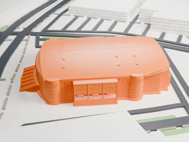 Unibet Arena model, East view