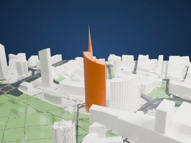 UniCredit Tower model, North view