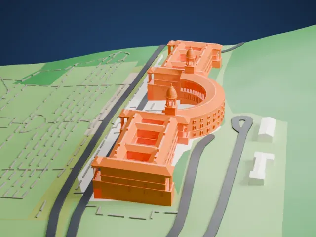 Union Buildings model, East view