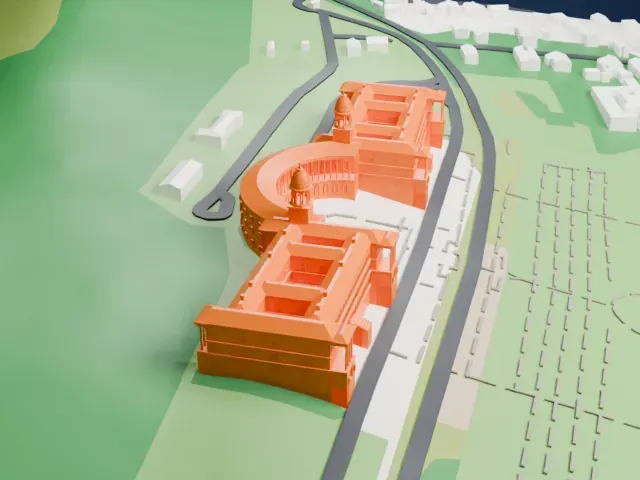 Union Buildings model, West view