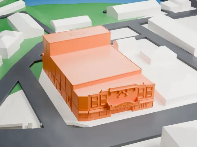 Union County Performing Arts Center model, West view