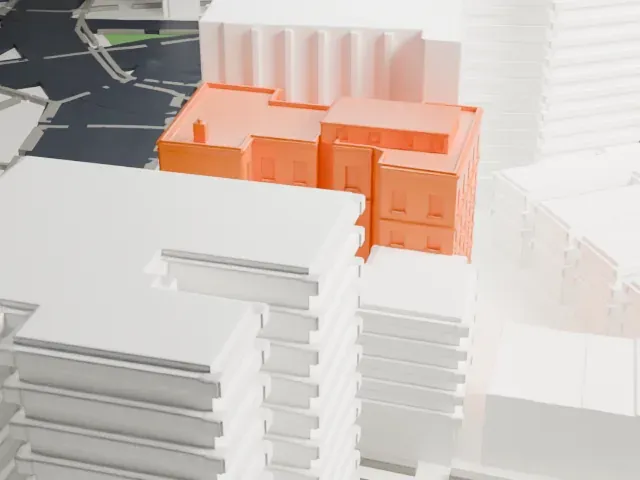 Union Temple of Brooklyn model, East view