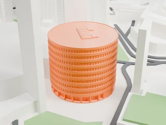 United Nations Office at Vienna model, East view