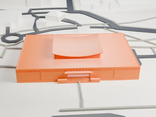 United States National Library of Medicine model, East view