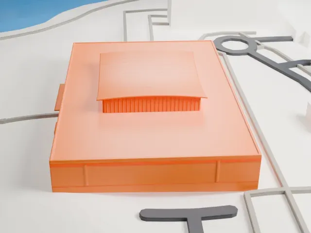 United States National Library of Medicine model, North view