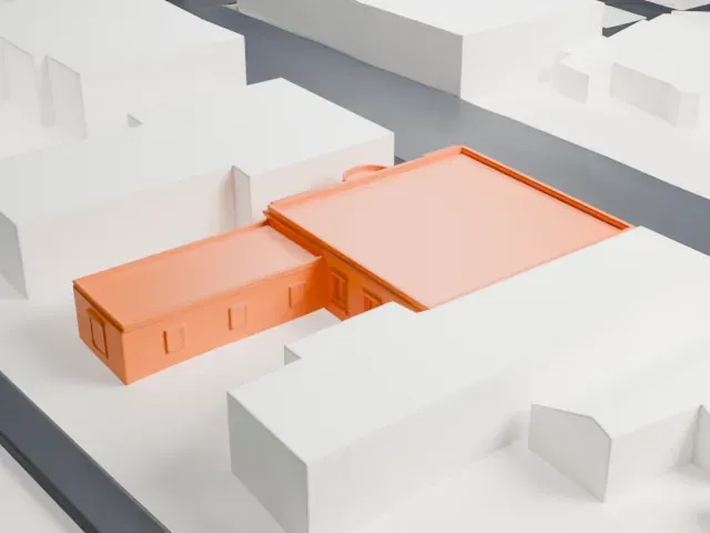 United States Post Office, Bay Shore model, East view