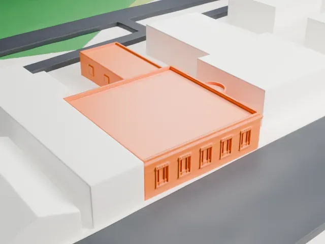 United States Post Office, Bay Shore model, North view