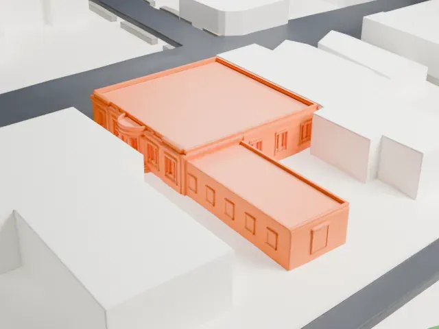 United States Post Office, Bay Shore model, South view