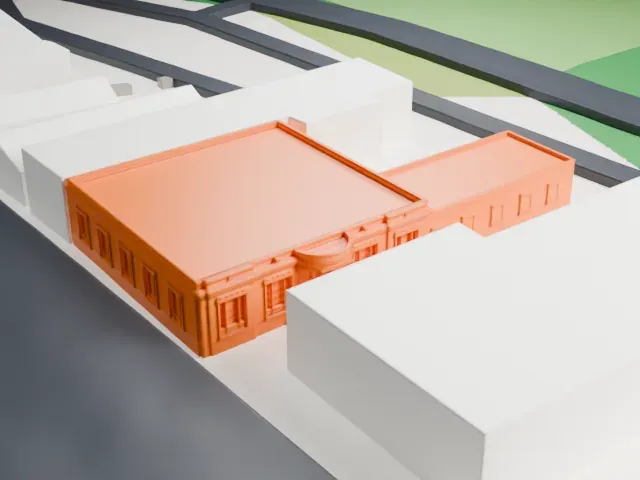 United States Post Office, Bay Shore model, West view