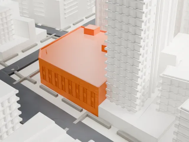United States Post Office, Canal Street Station model, North view