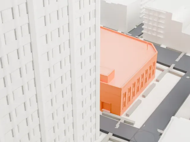 United States Post Office, Canal Street Station model, South view