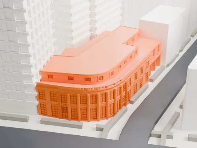 United States Post Office, Cooper Station model, West view