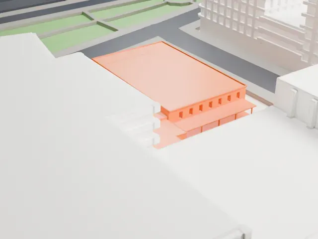 United States Post Office, Forest Hills model, West view