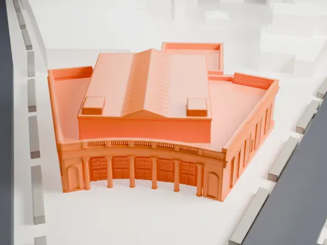 United States Post Office, Greenwich model, North view
