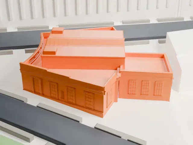 United States Post Office, Greenwich model, West view
