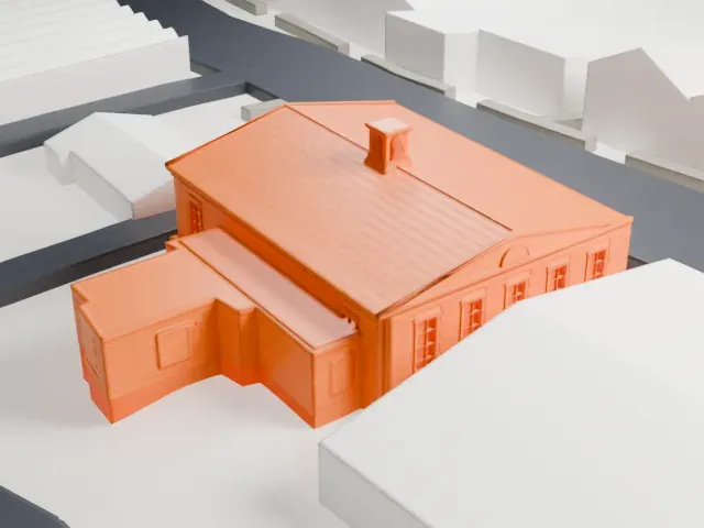 United States Post Office, Harrison model, West view
