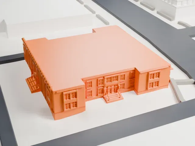 United States Post Office, Hempstead model, East view
