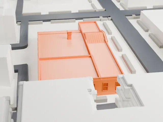 United States Post Office, Jackson Heights model, East view