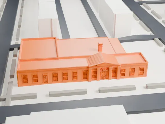 United States Post Office, Jackson Heights model, North view